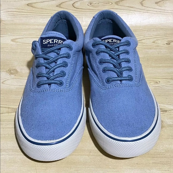 Sperry Top Sider Blue Canvas Lace Up Sneakers 9.5 - Picture 3 of 8